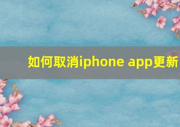 如何取消iphone app更新